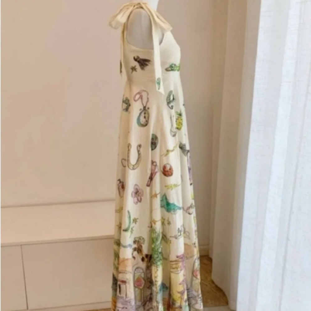 Alémais Anouk printed linen midi dress - Picture 3 of 8